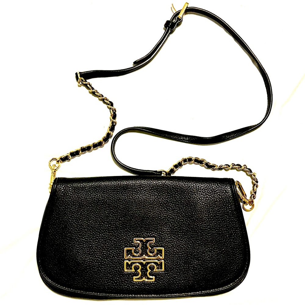Tory Burch Britten‎ Crossbody Bag Black and Gold